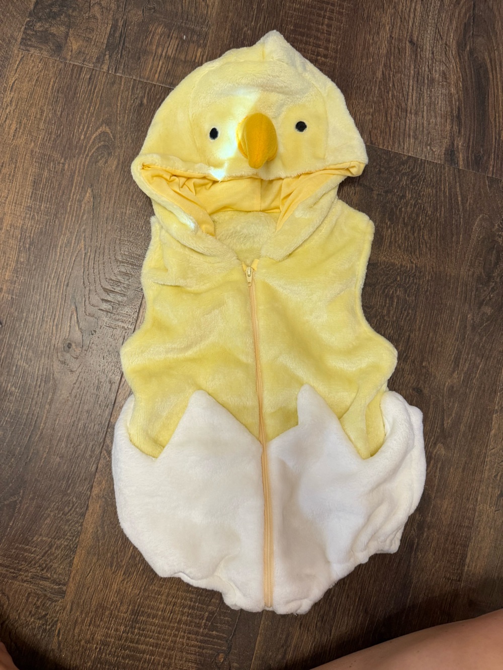 Yellow and White Plush Duck Costume Hoodie with Stocking